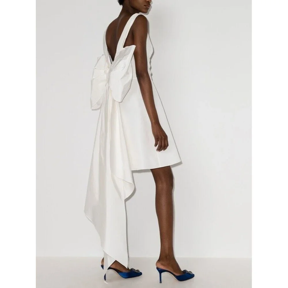 NWT. $2990 Carolina Herrera Oversize-Bow Silk Dress Sz 8 - Picture 5 of 8